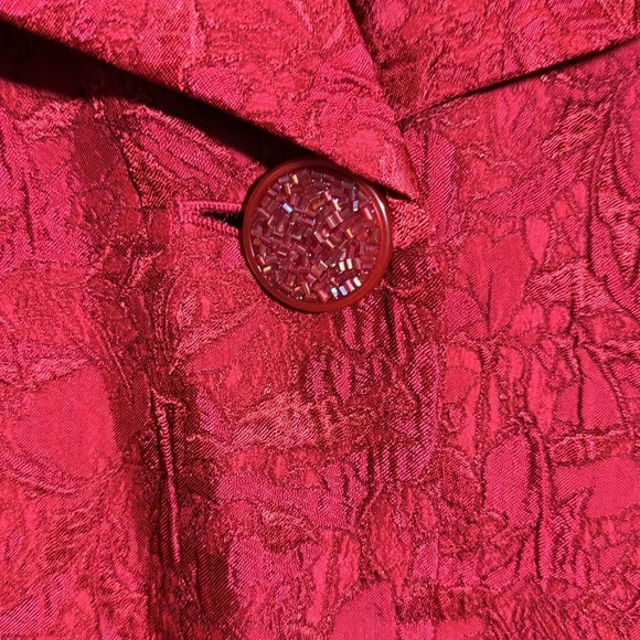 JM collection red 1 button blazer jacket red size 16 W - Picture 3 of 5
